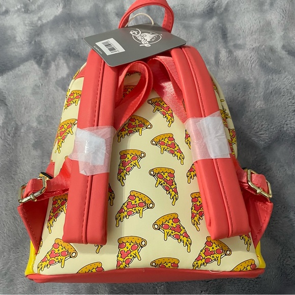 Loungefly Mickey Mouse Pizza Mini Backpack & Ears Bundle Set – Disney Eats NWT - Picture 7 of 12